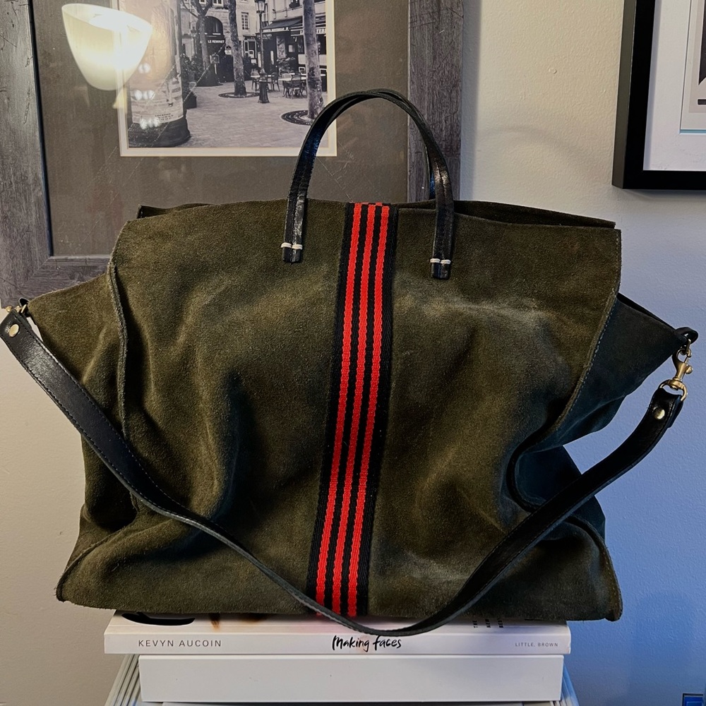 Clare V Suede Tote Bag (Olive Green)